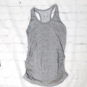 Athleta top gray, size medium, roushing at the sides